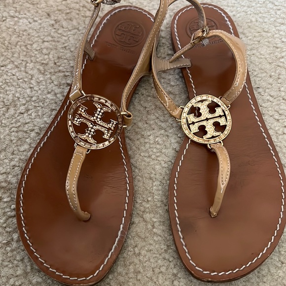 Tory Burch Shoes - Tory Burch Violet crystal embellished logo thong sandals